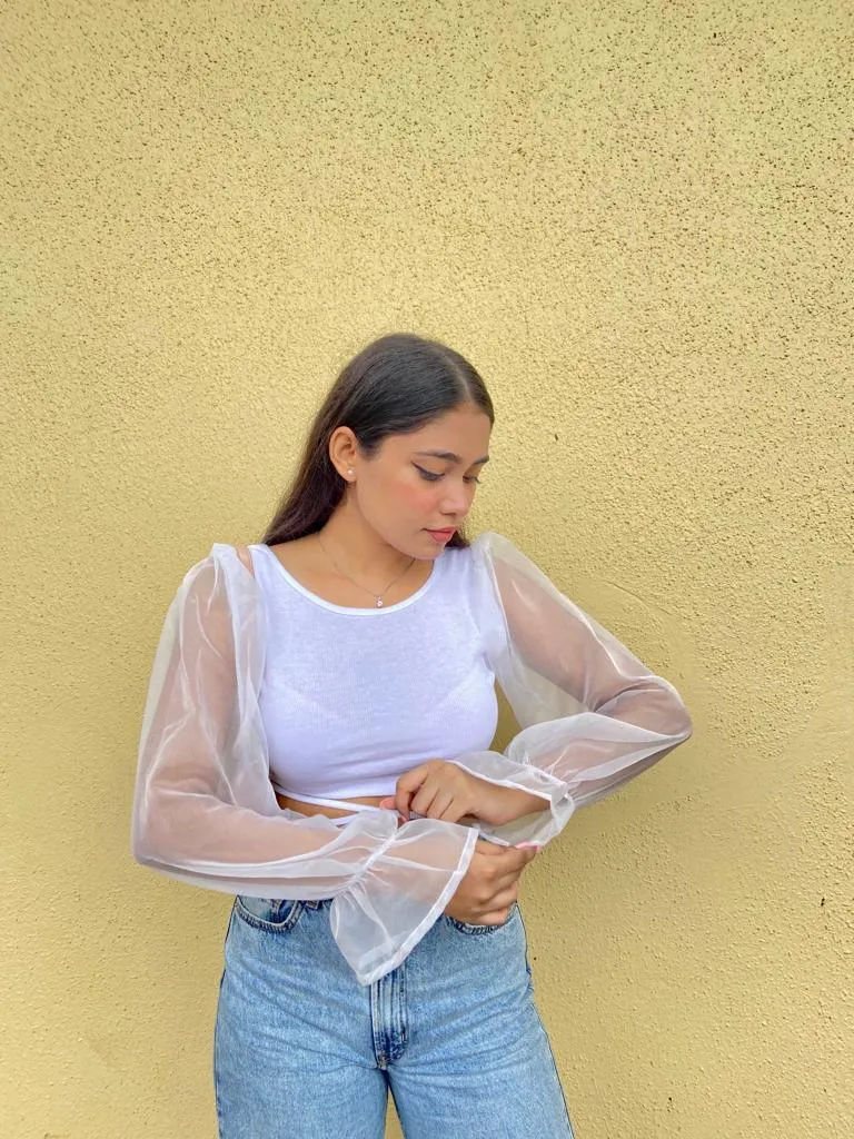 Samara organza top white