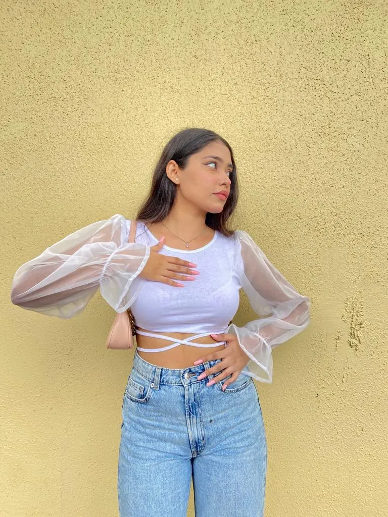 Samara organza top white