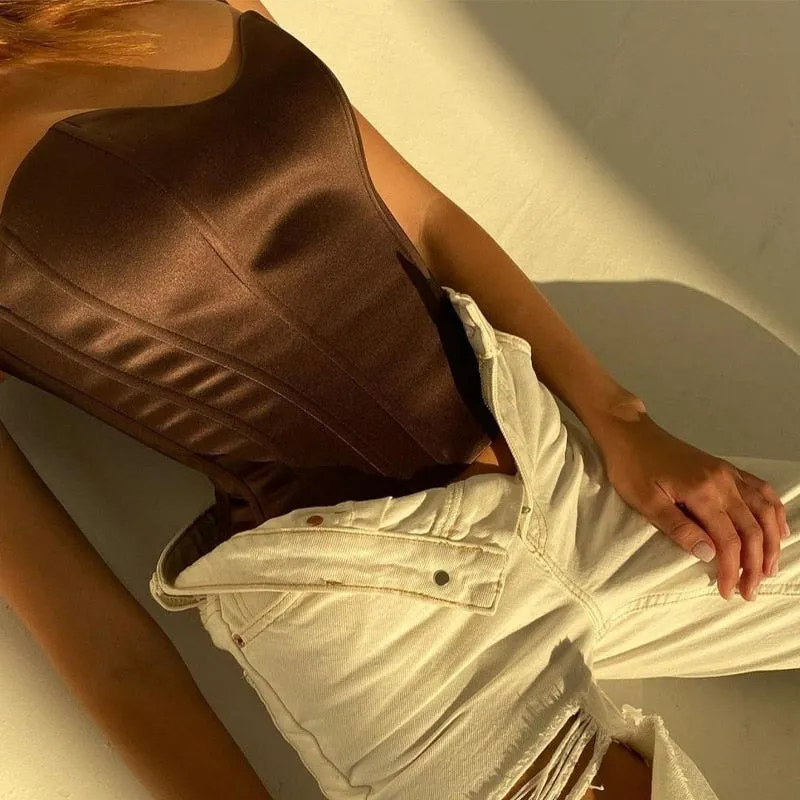 Satin Corset Tube Top