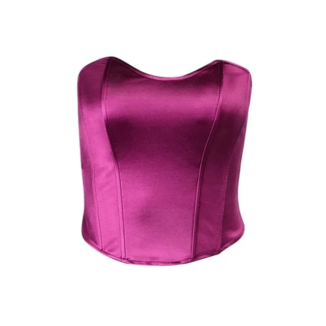 Satin Corset Tube Top