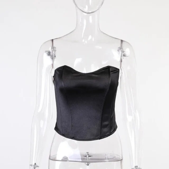 Satin Corset Tube Top