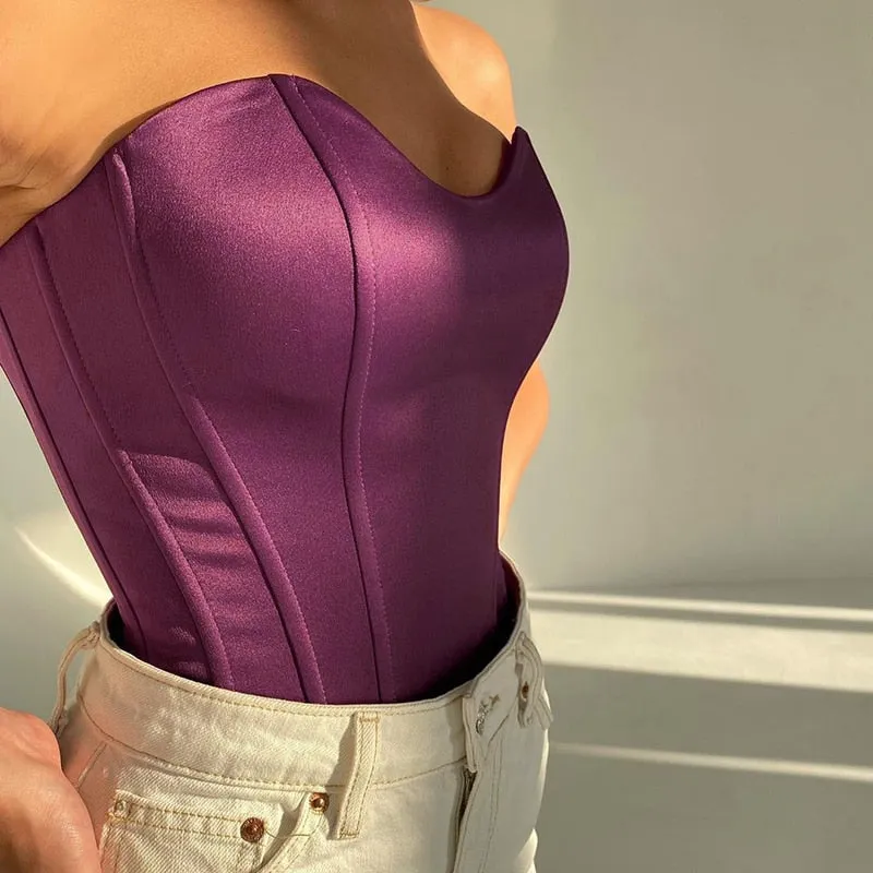 Satin Corset Tube Top