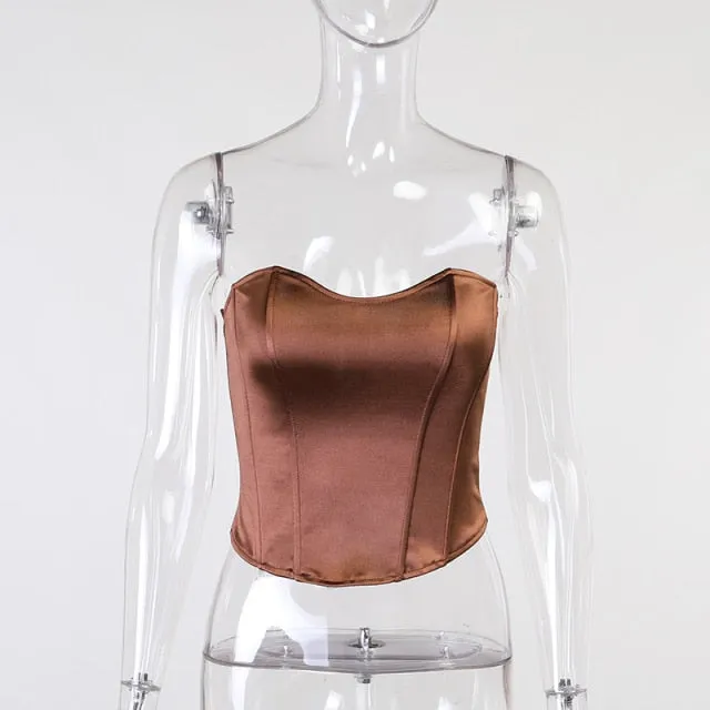 Satin Corset Tube Top