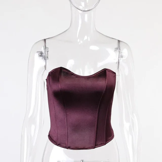 Satin Corset Tube Top
