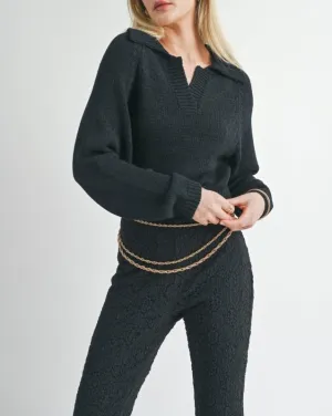 Scarlet Collared Long Sleeve Sweater