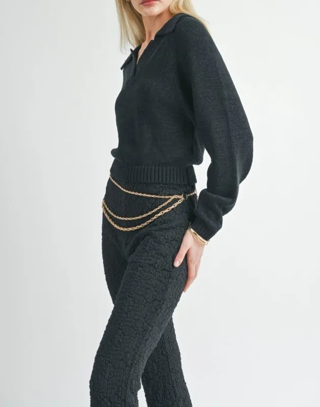 Scarlet Collared Long Sleeve Sweater