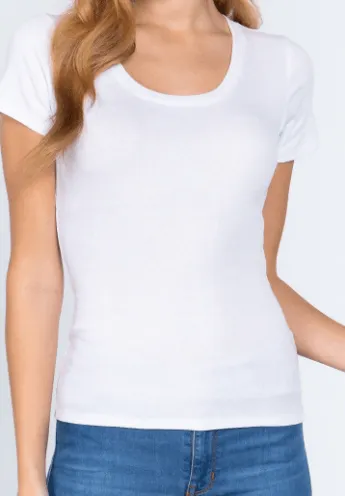 Scoop Neck Top with Short Sleeves (Door Buster)