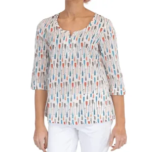 Seasalt White Summer Picture 3/4 Sleeve Notch Neck Relaxed Fit Lightweight Cotton Top Seasalt White Summer Picture 3/4 Sleeve Notch Neck Relaxed Fit Lightweight Cotton Top