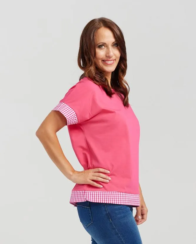 Seduce Luna Top - Pink Check