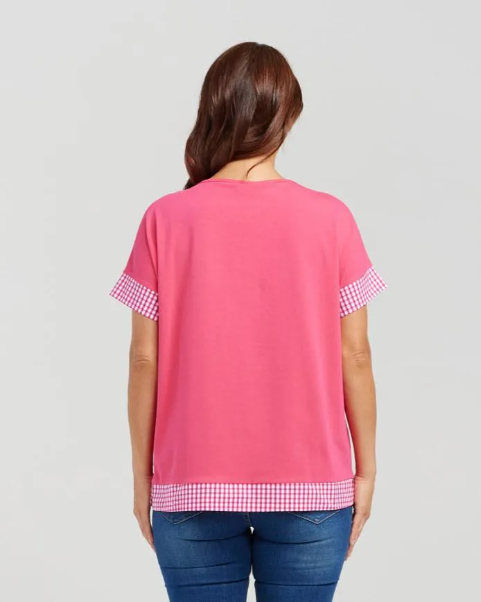 Seduce Luna Top - Pink Check