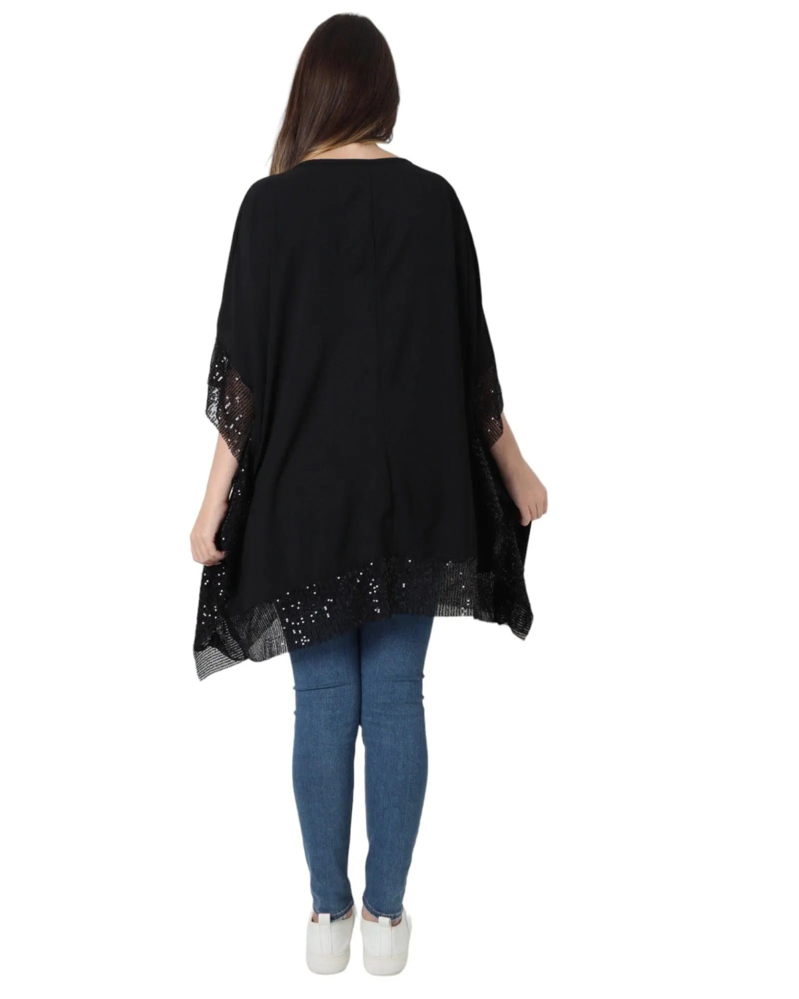 Sequin Panel Oversized Top