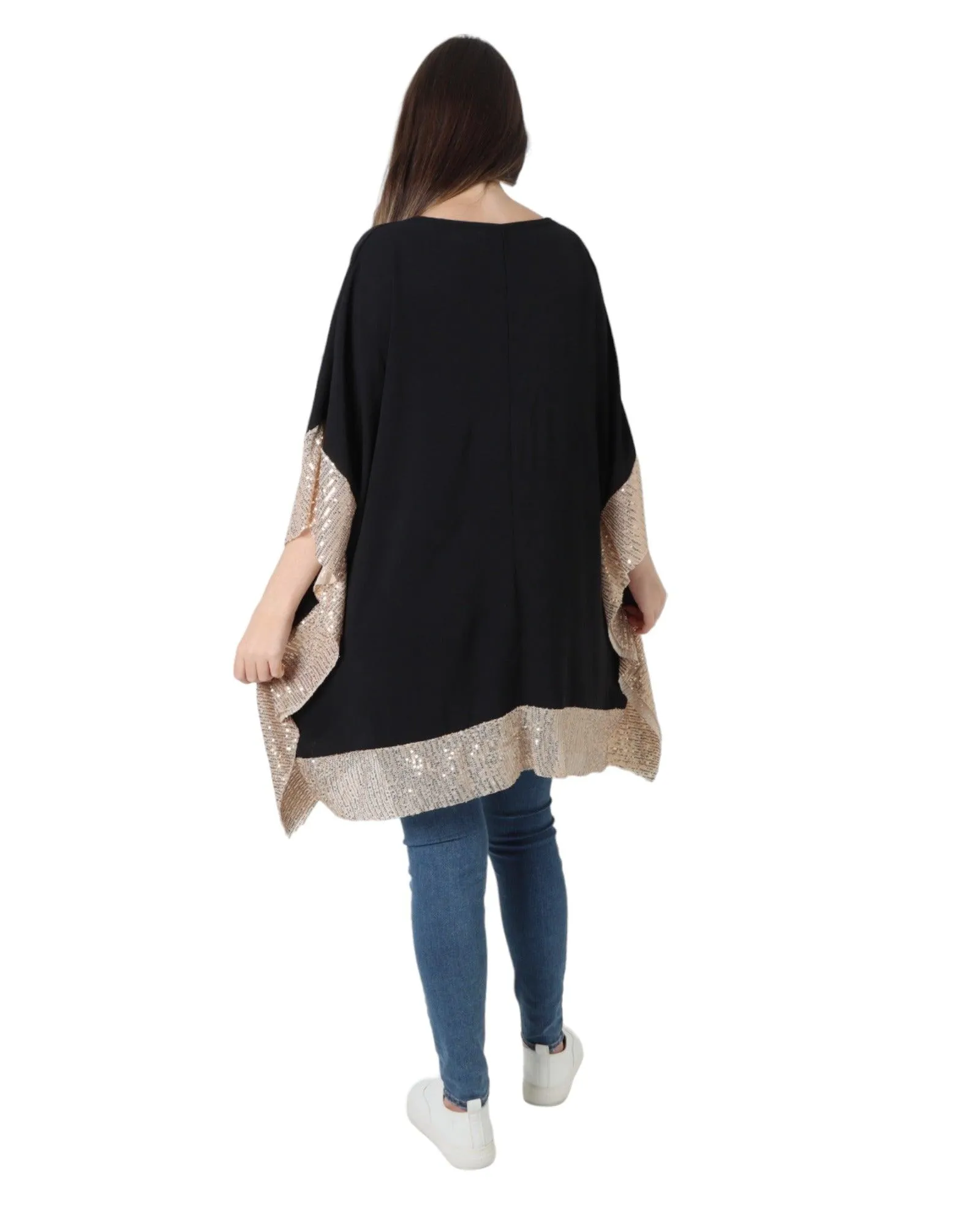 Sequin Panel Oversized Top