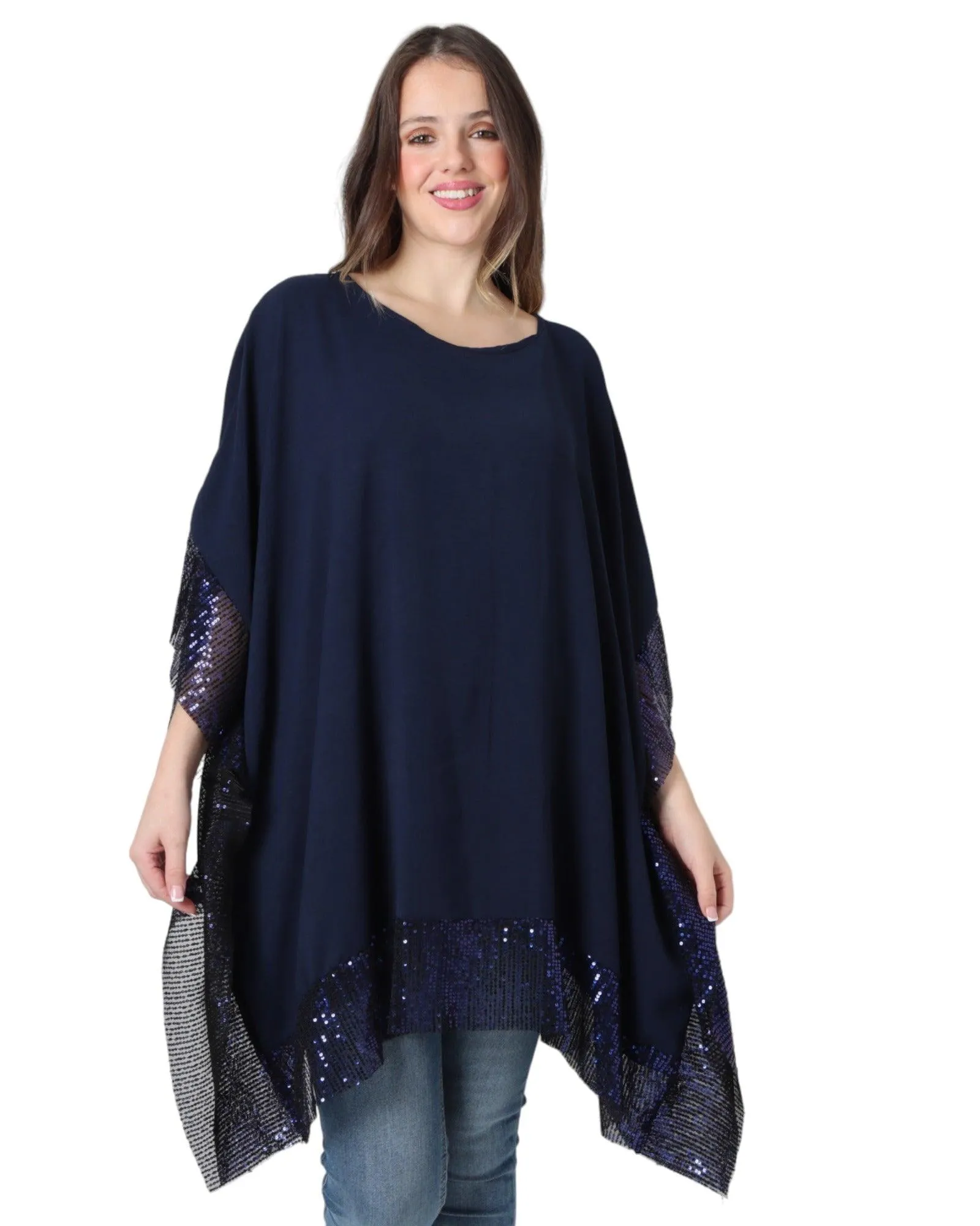 Sequin Panel Oversized Top