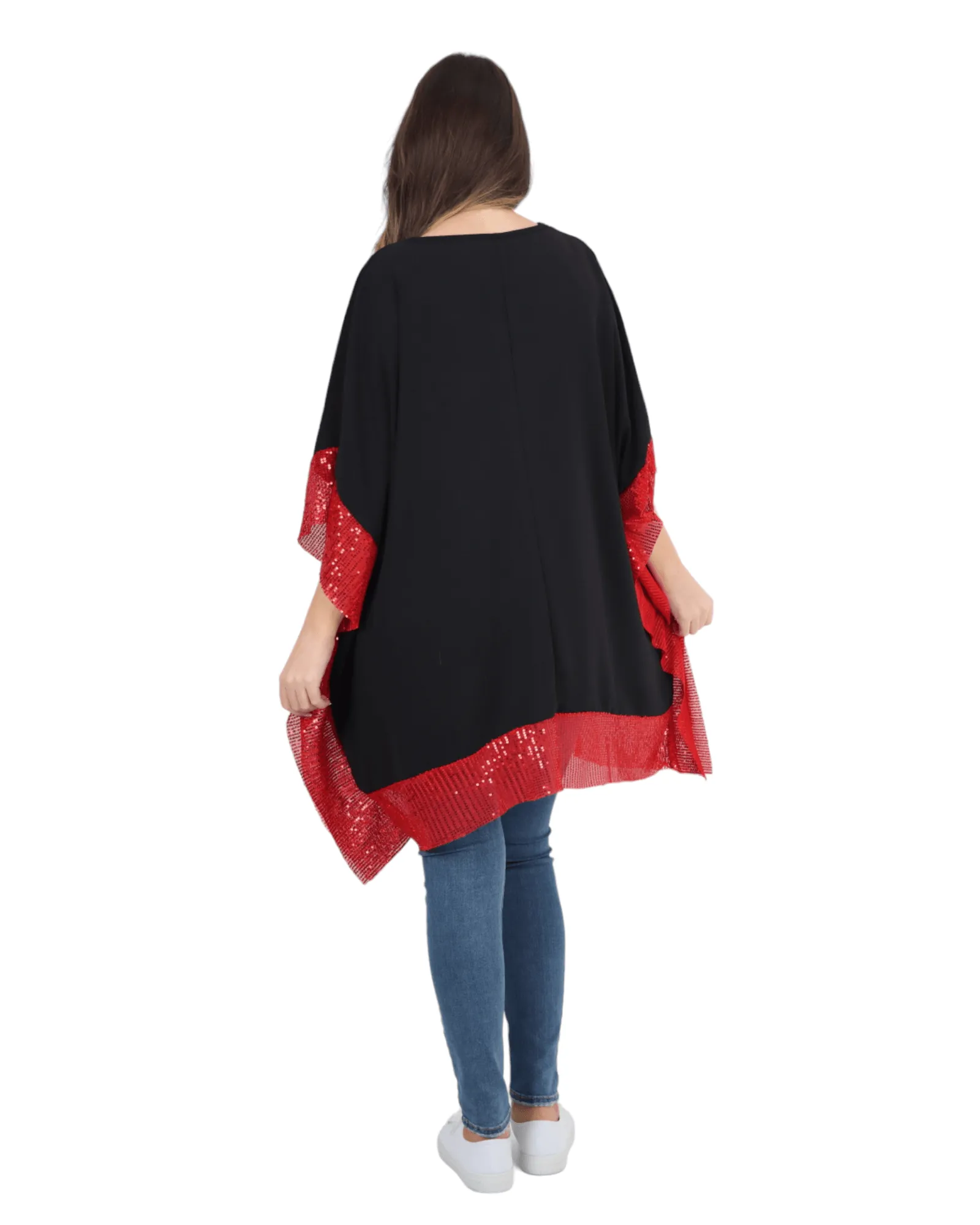 Sequin Panel Oversized Top