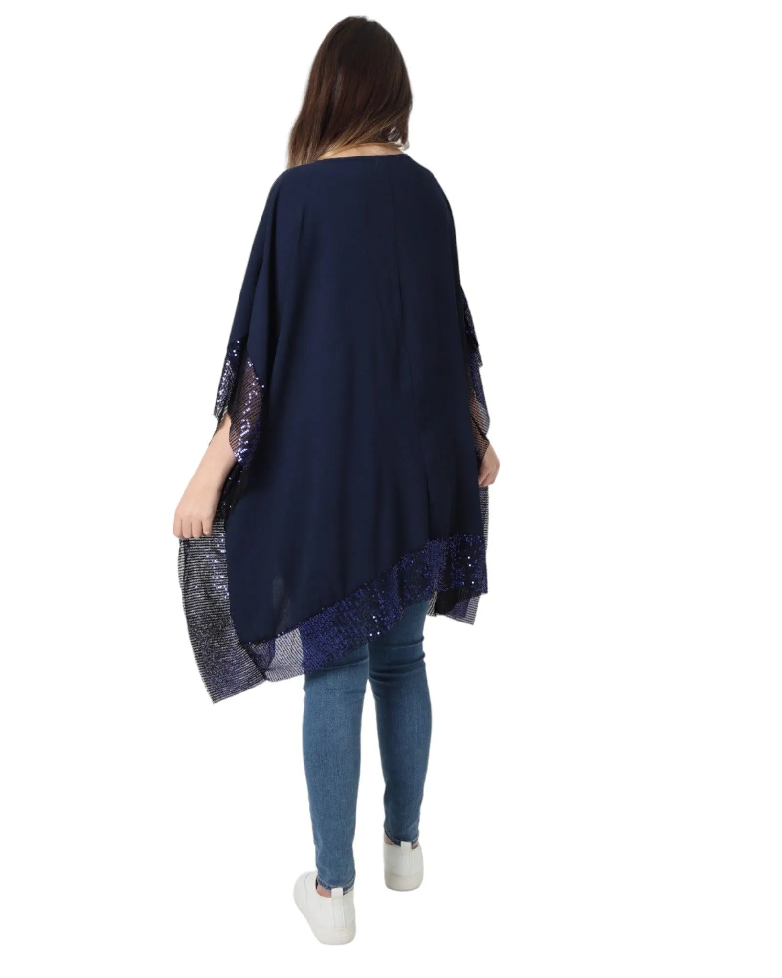 Sequin Panel Oversized Top