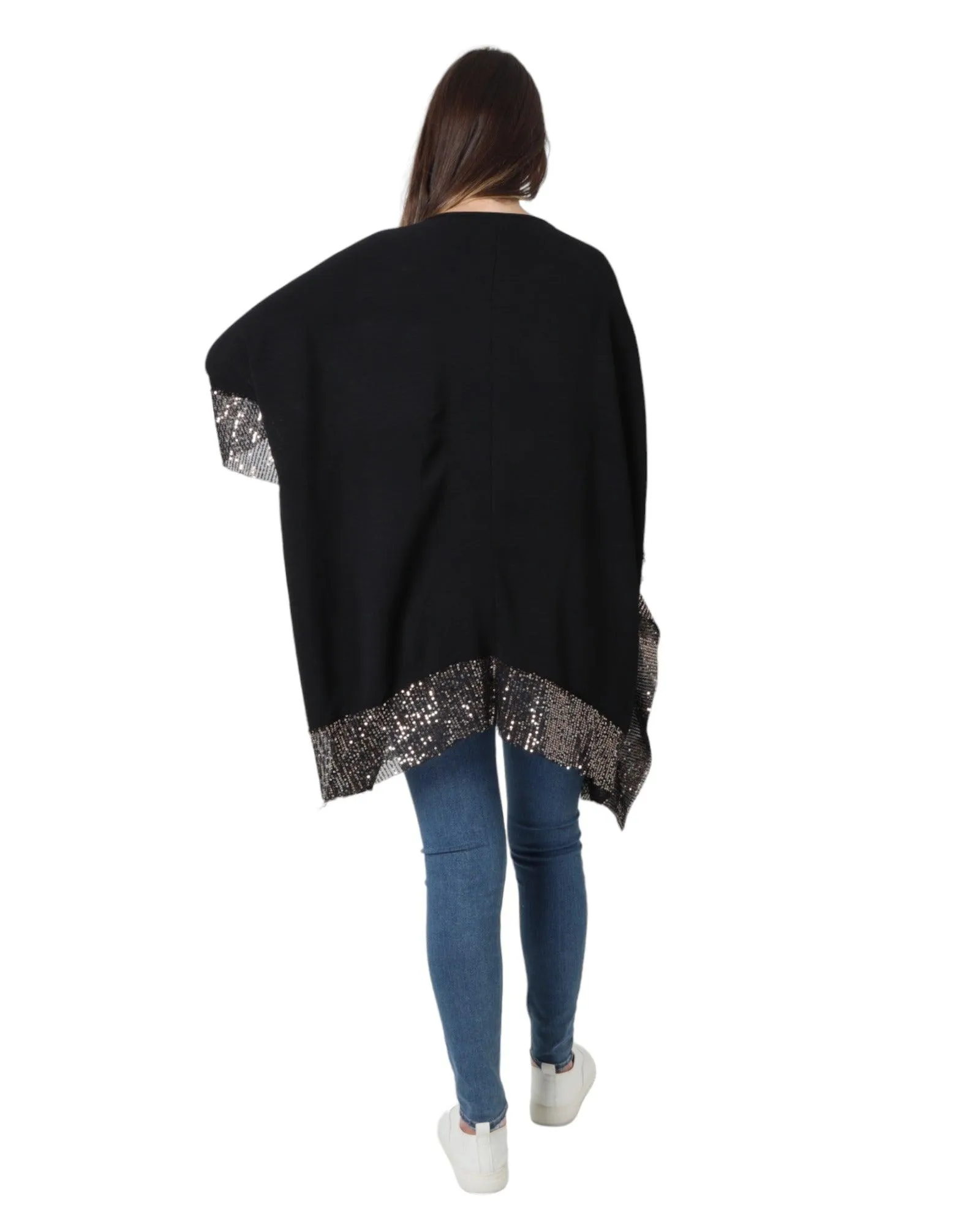 Sequin Panel Oversized Top