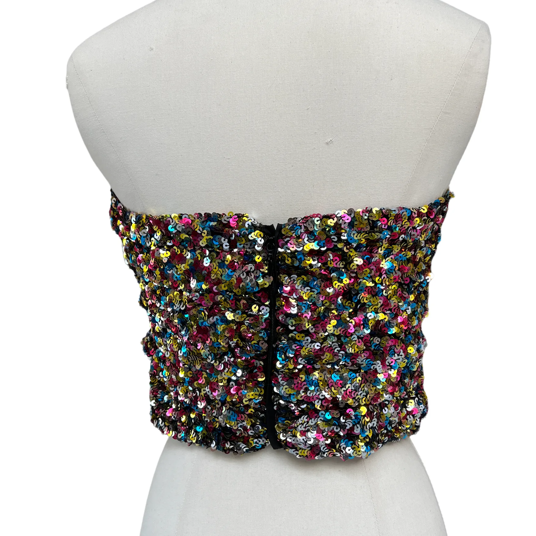 Sequins Cropped Bustier - S