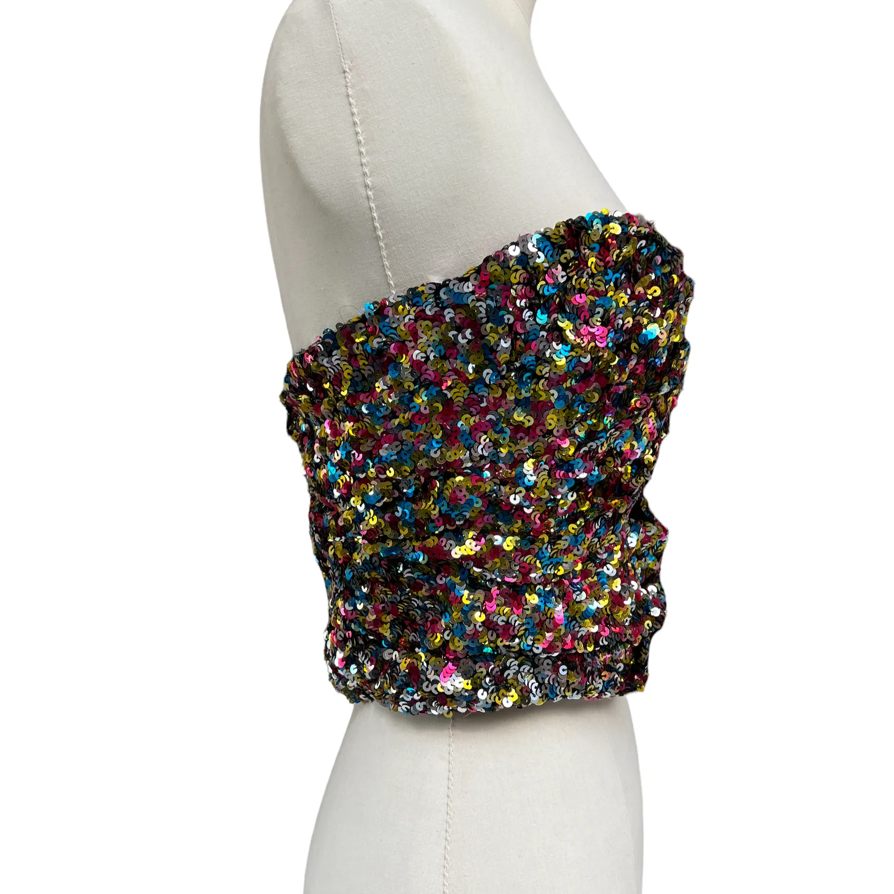 Sequins Cropped Bustier - S