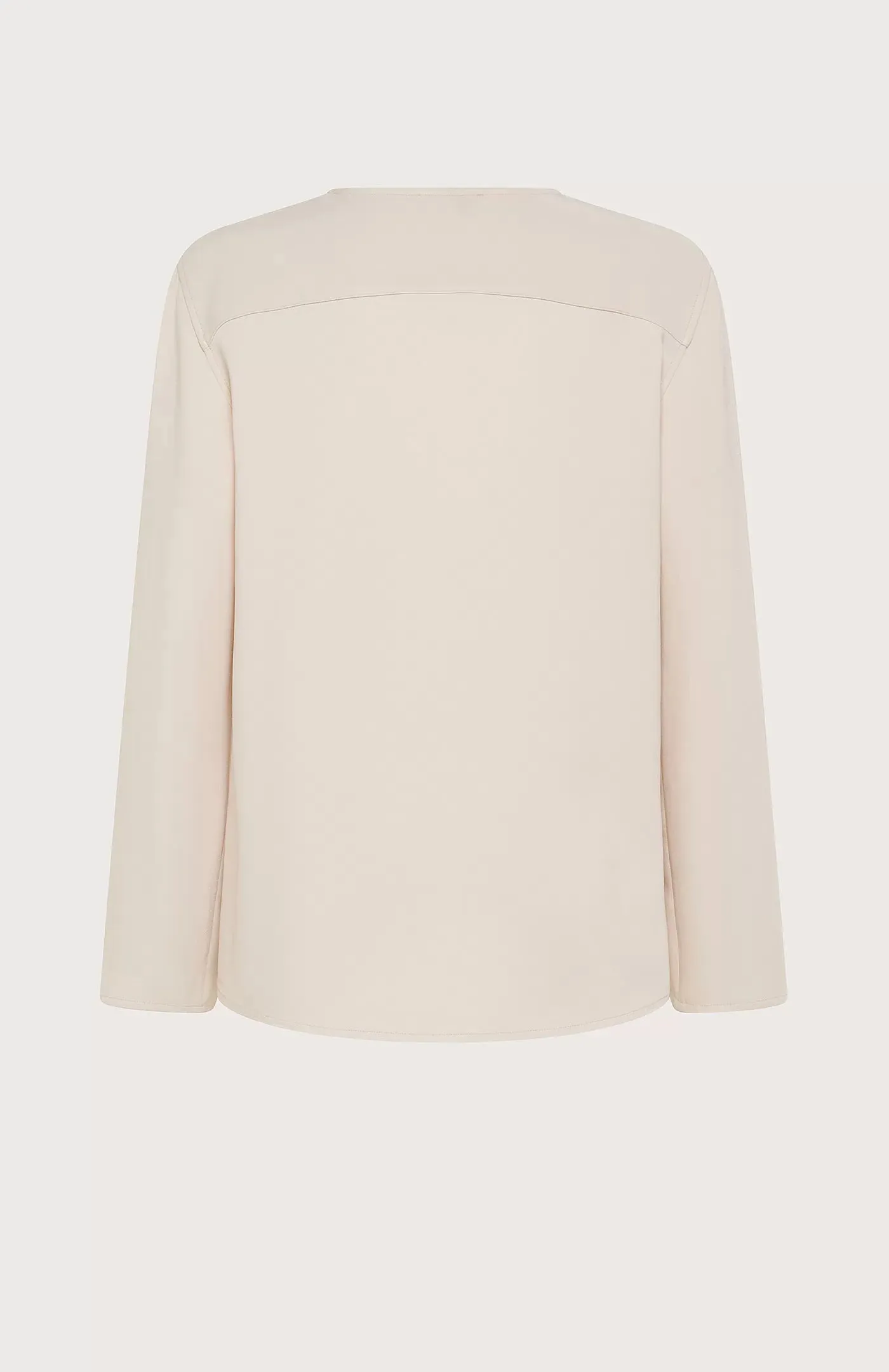 SEVENTY - STRETCH CREWNECK VISCOSE TOP WITH SLEEVE DETAIL