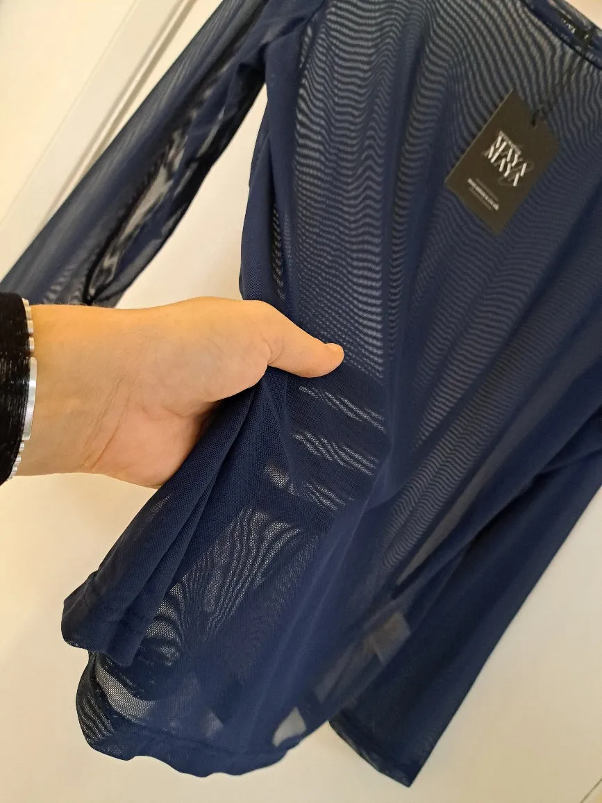 Sheer boat neck top Navy