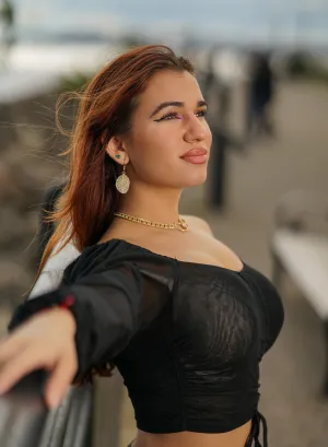 Sheer Scrunched Crop Top