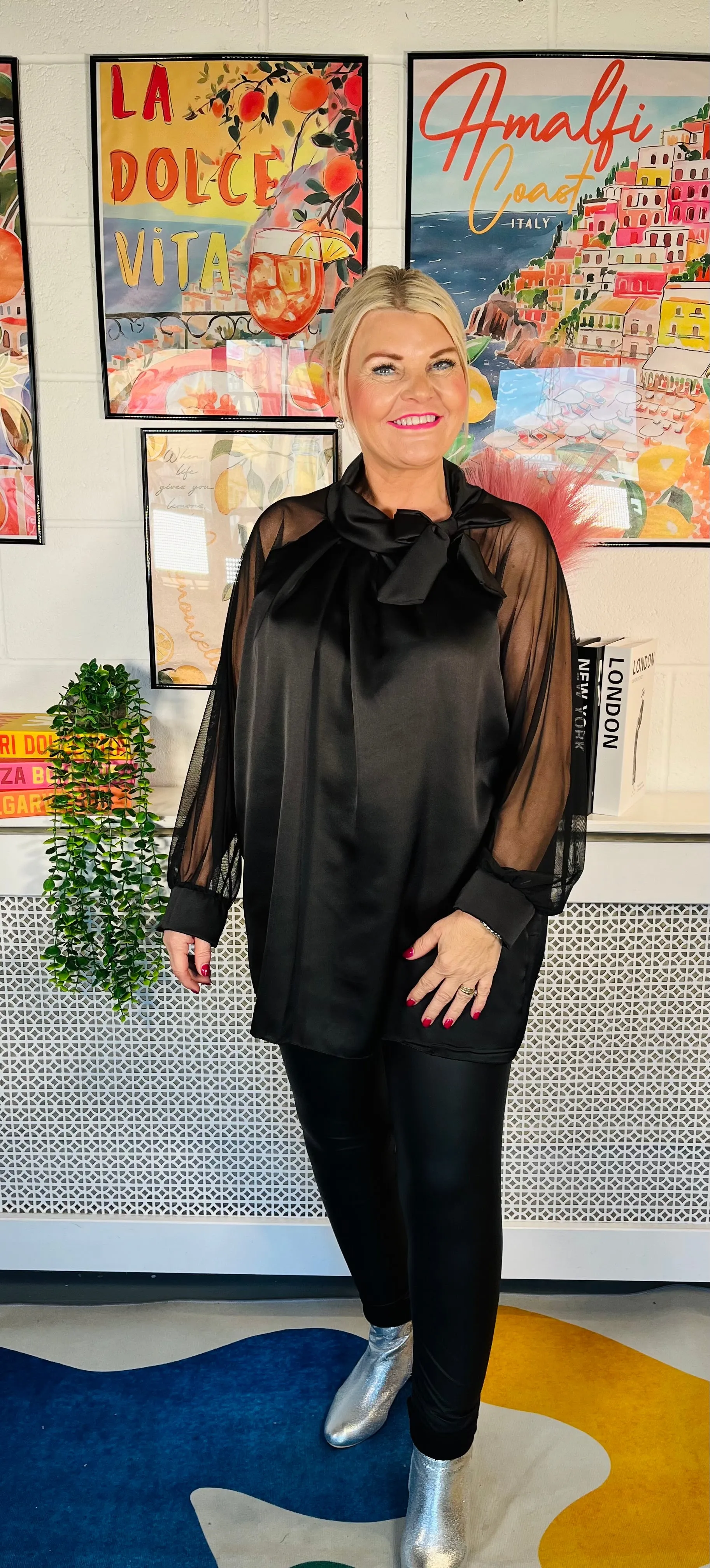 Sheridan Bow Blouse - Black