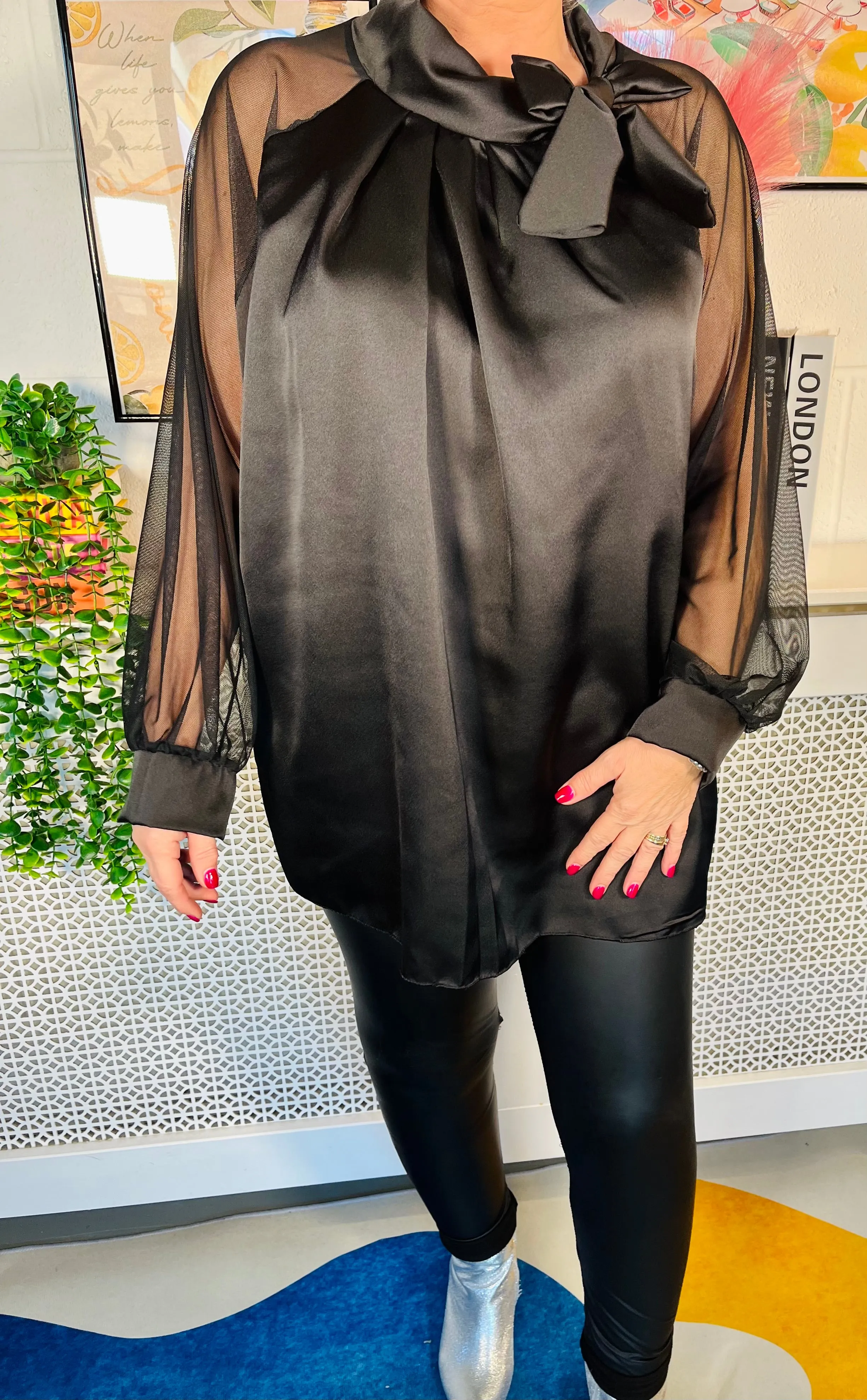 Sheridan Bow Blouse - Black