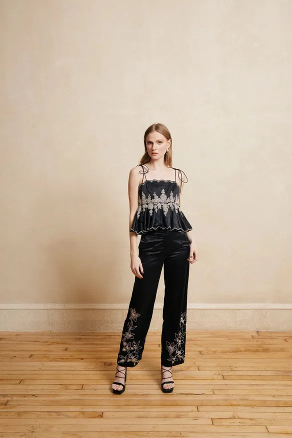 Shirina Embroidered Peplum Top