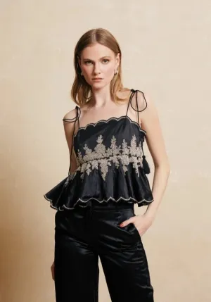 Shirina Embroidered Peplum Top