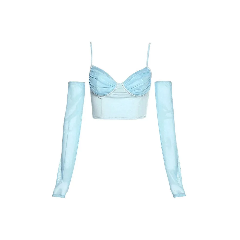 Sky Blue Top & Gloves Set