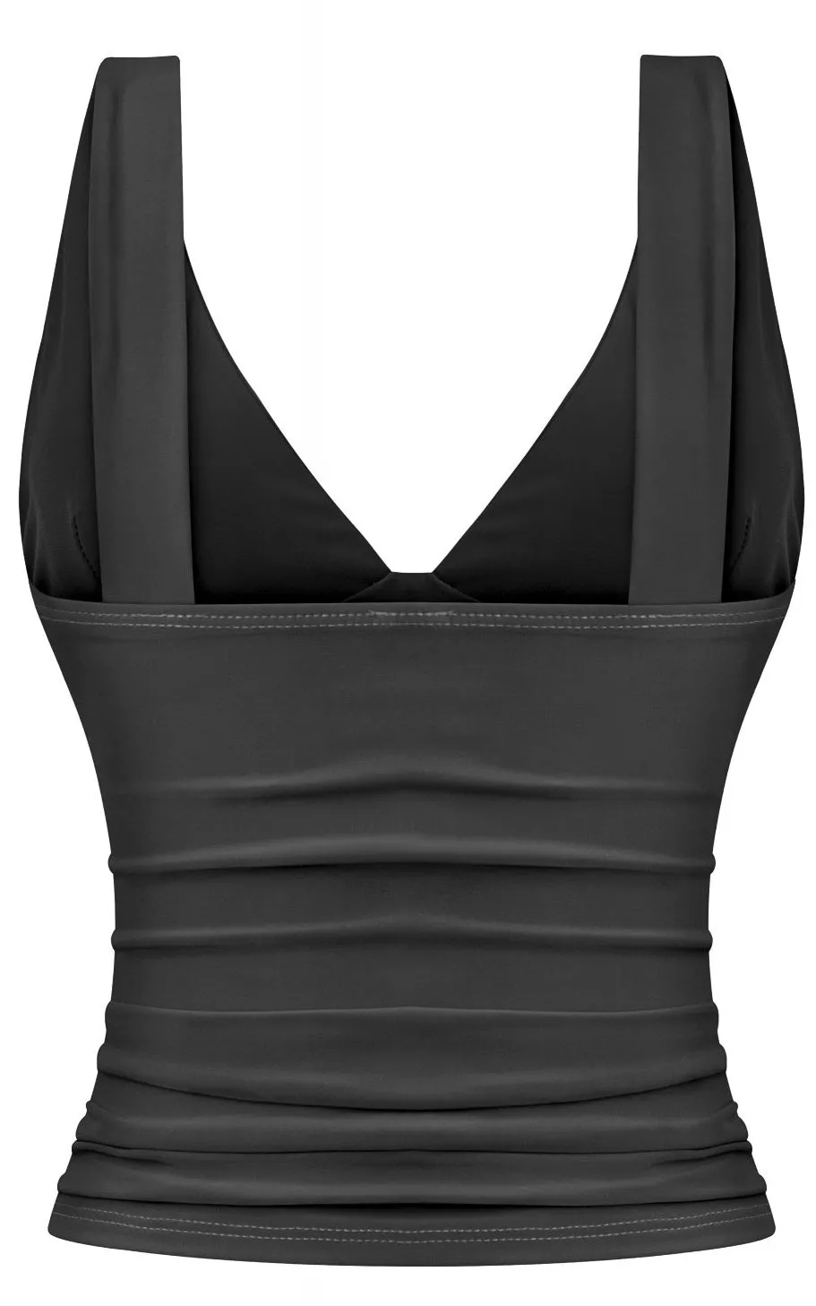 Sleeveless Plunge Tank - Black