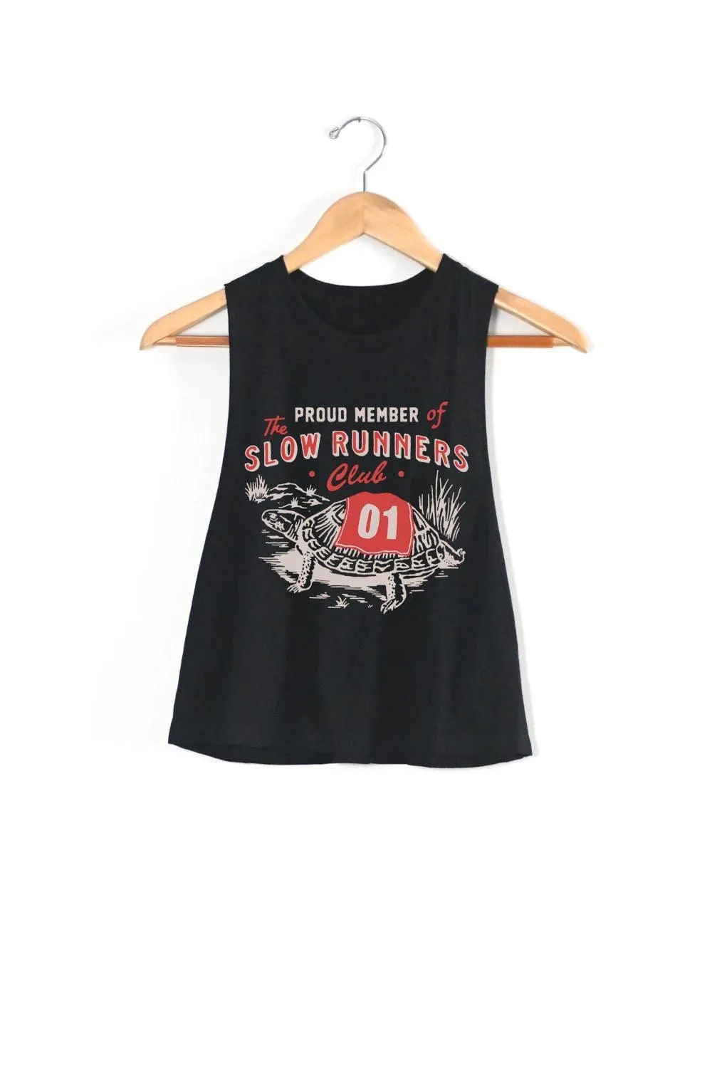 Slow Runners Club Racerback Crop Top