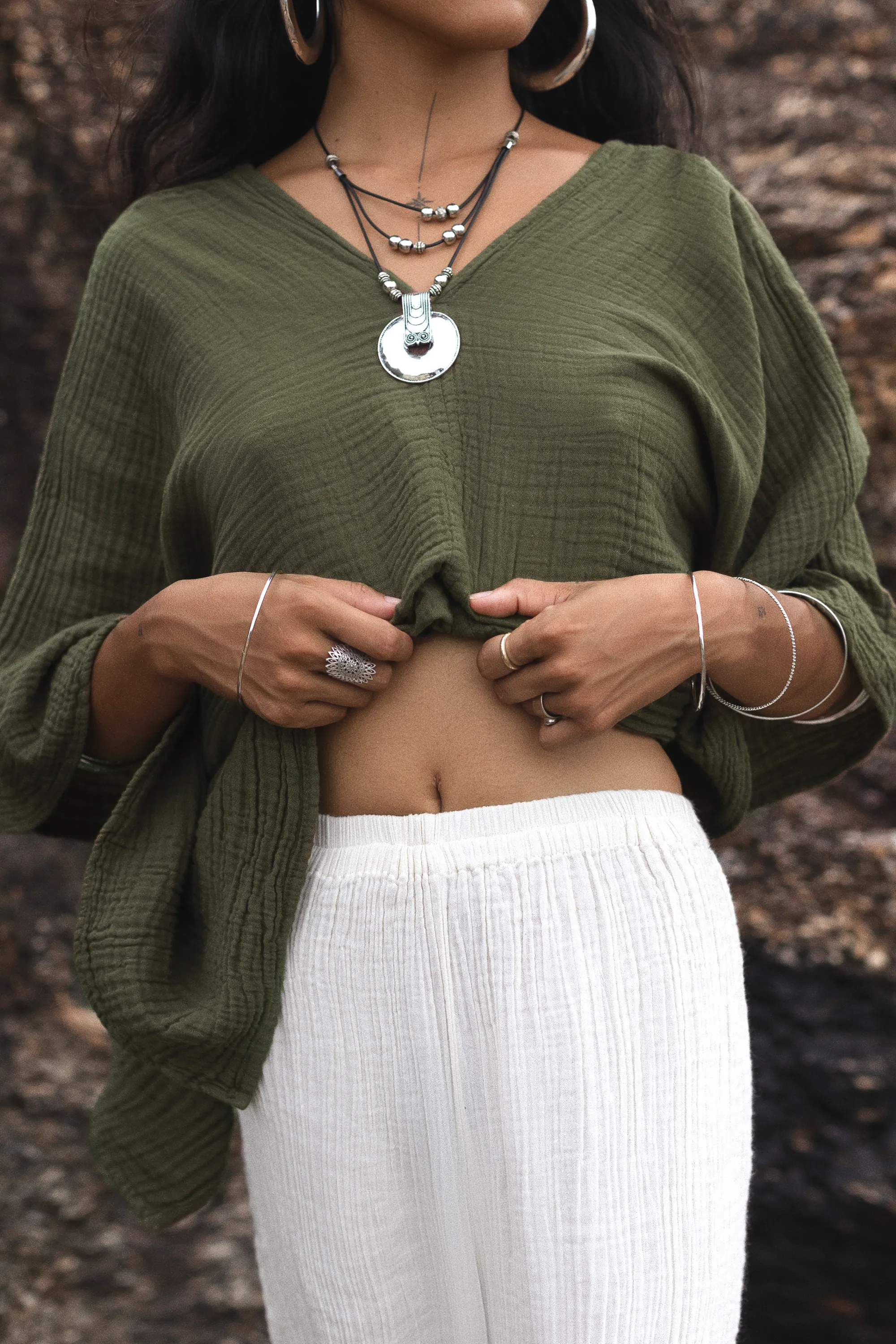 Sola Butterfly Top Olive