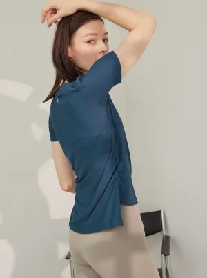 SOMEDAY 優雅抽褶質感上衣_Dark Green T273 (S號)