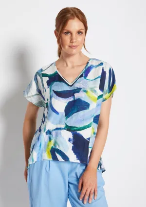 Sophie linen top in Odessa print