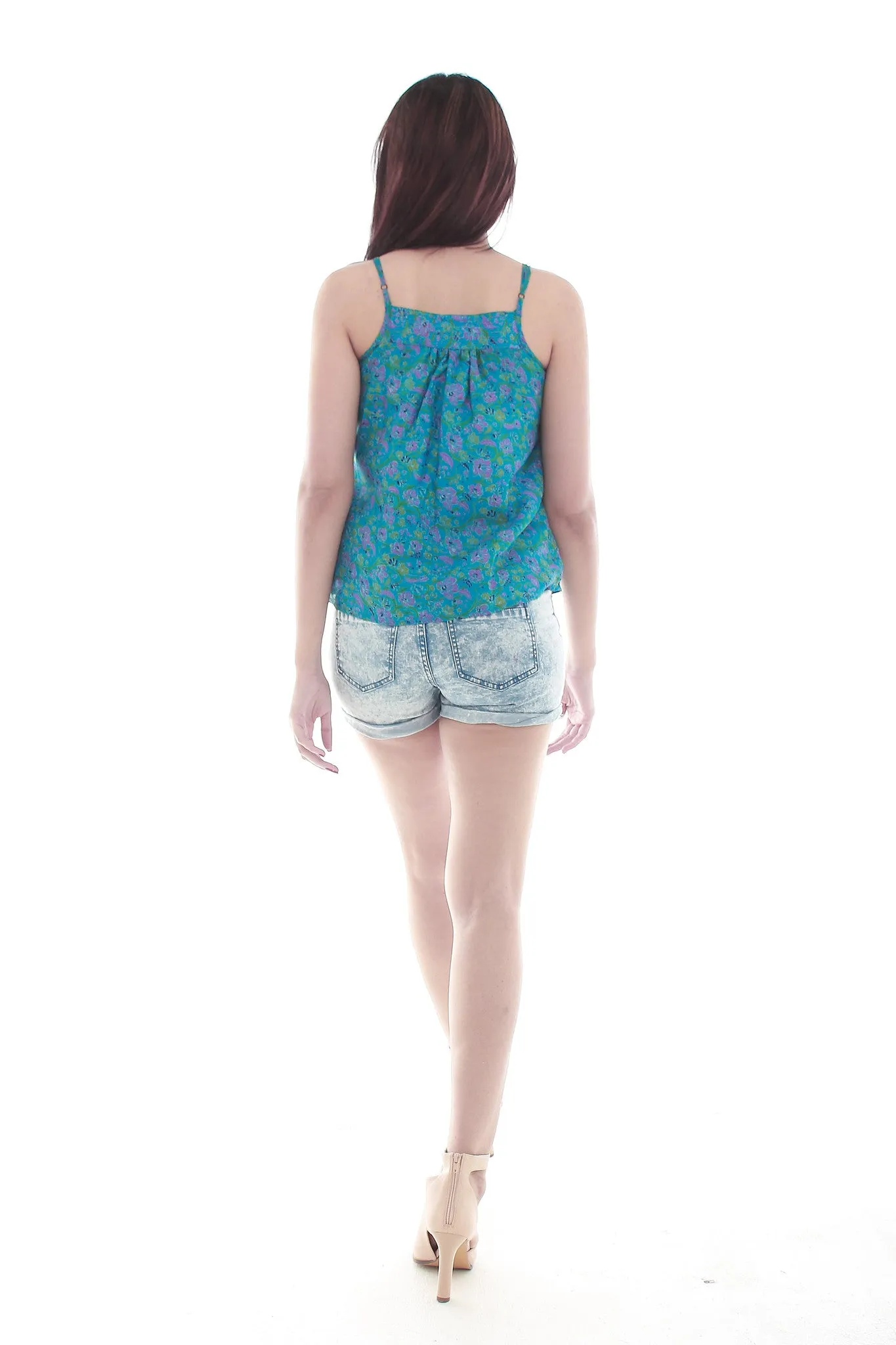 Spaggheti Silk Top (Blue)