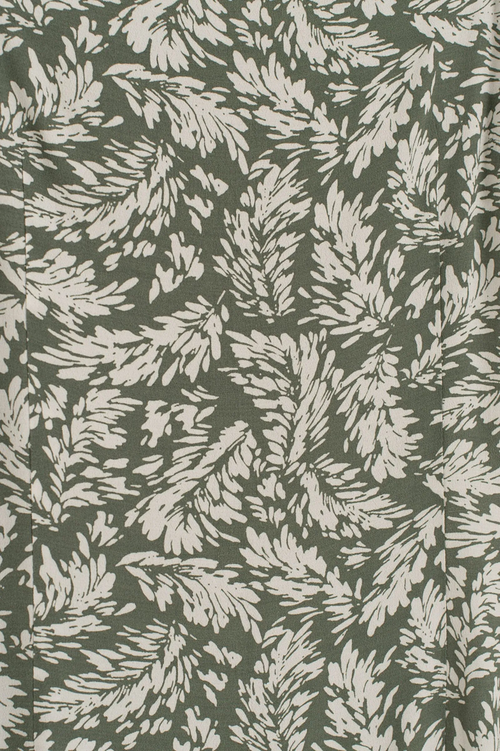 Square Neck Leaf Print Dress