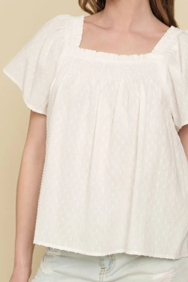 Square Neck Textured Top