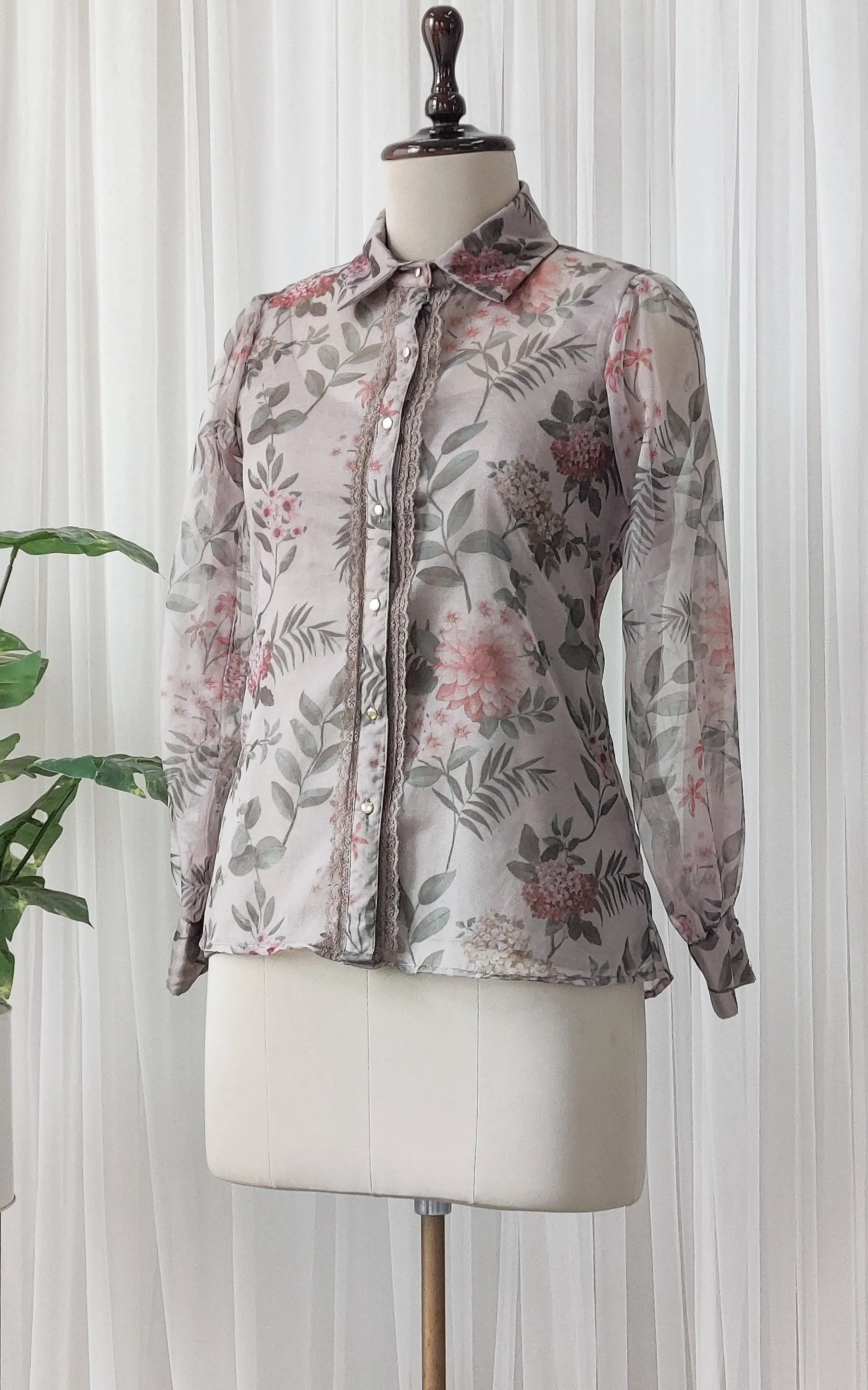 Steel Grey Organza Shirt