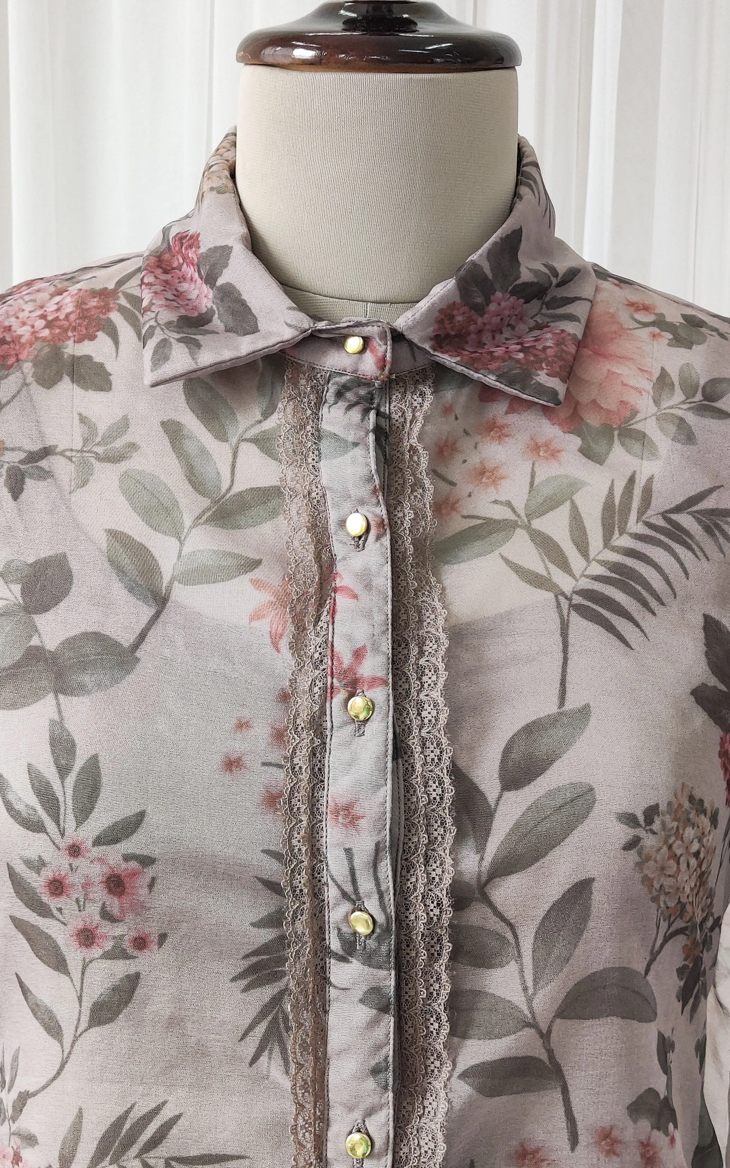 Steel Grey Organza Shirt
