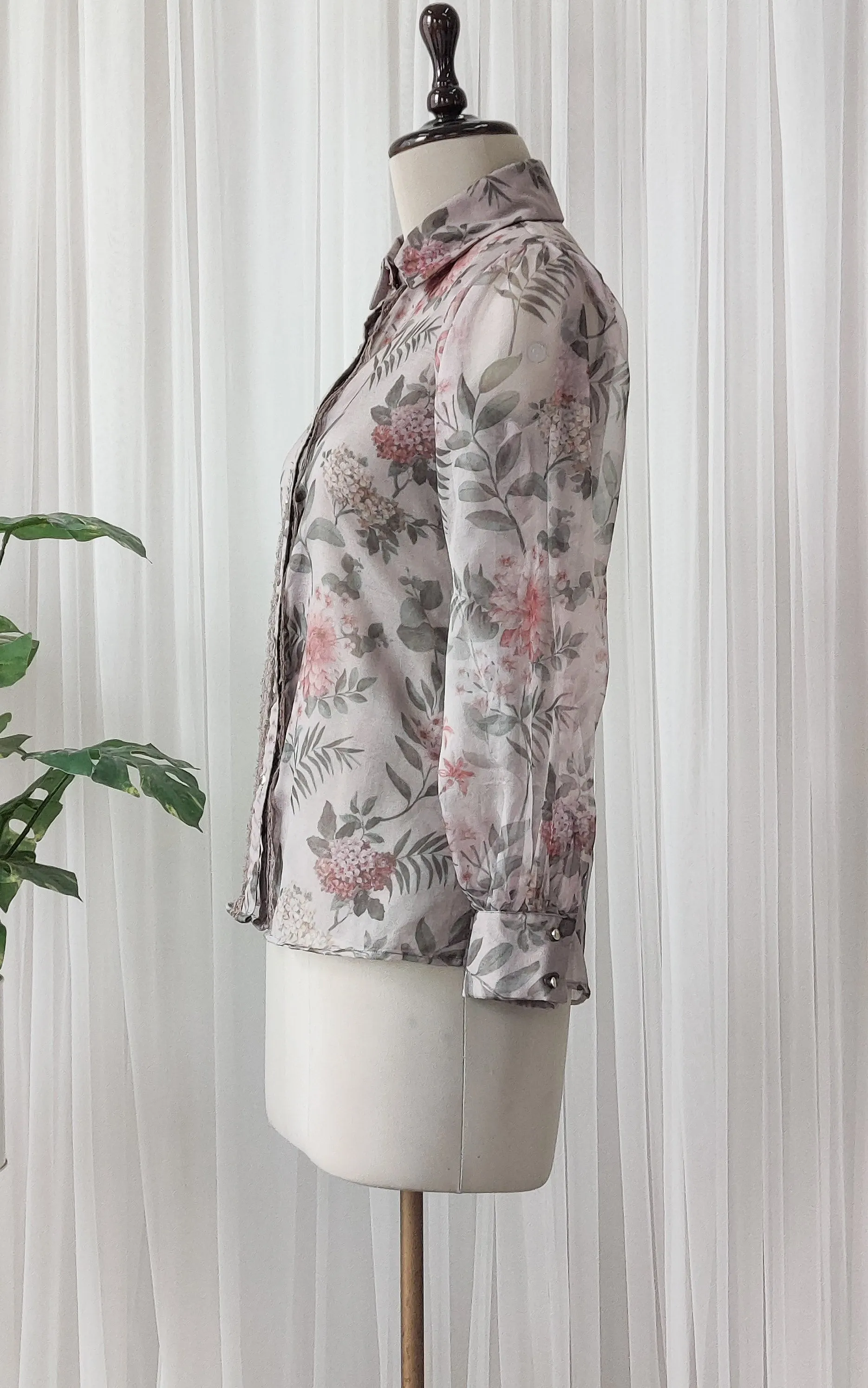 Steel Grey Organza Shirt