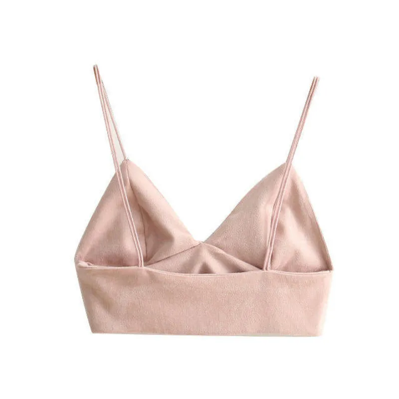 Strappy Suede Bralette Camisole Top