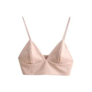 Strappy Suede Bralette Camisole Top
