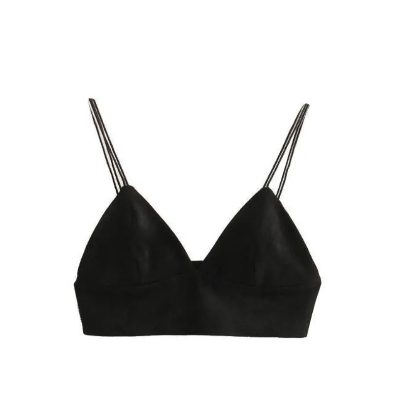 Strappy Suede Bralette Camisole Top