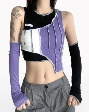 Streetwear Women Patchwork Top