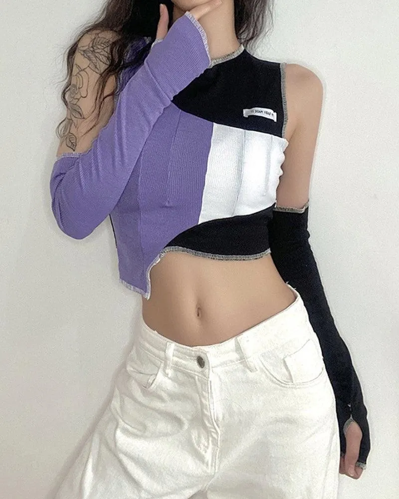 Streetwear Women Patchwork Top