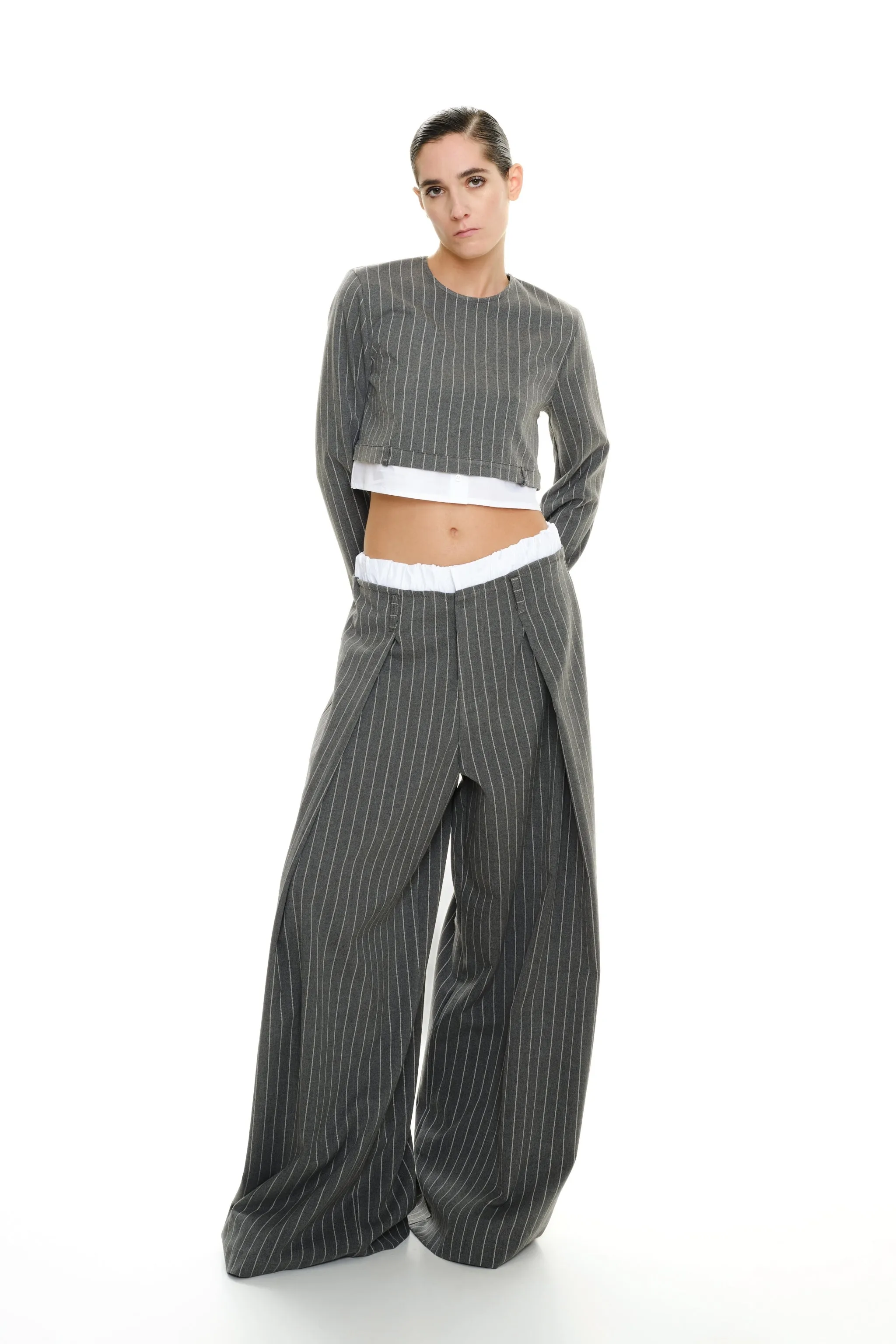 Striped combined crop top