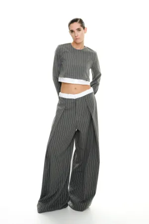 Striped combined crop top