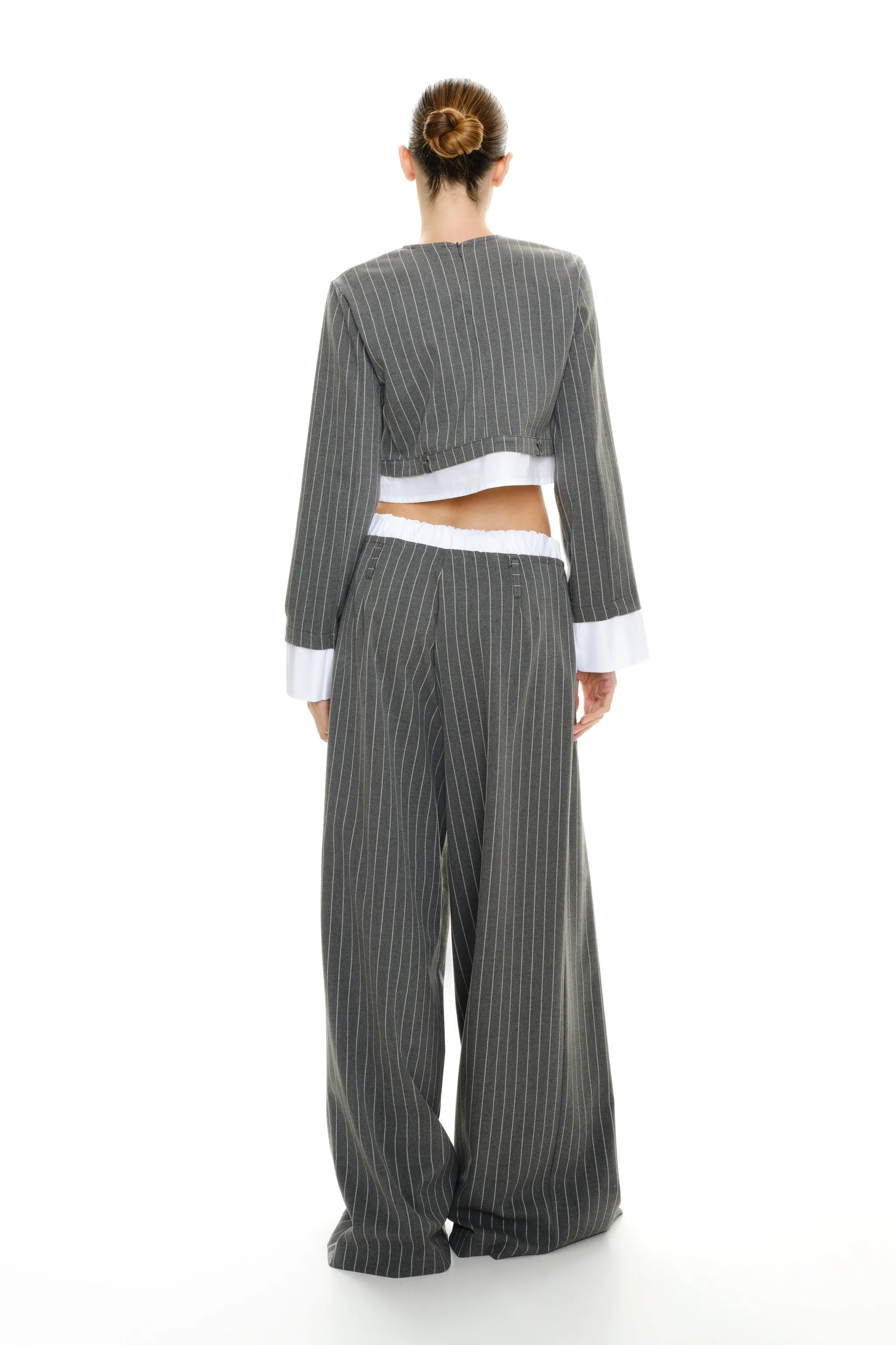 Striped combined crop top