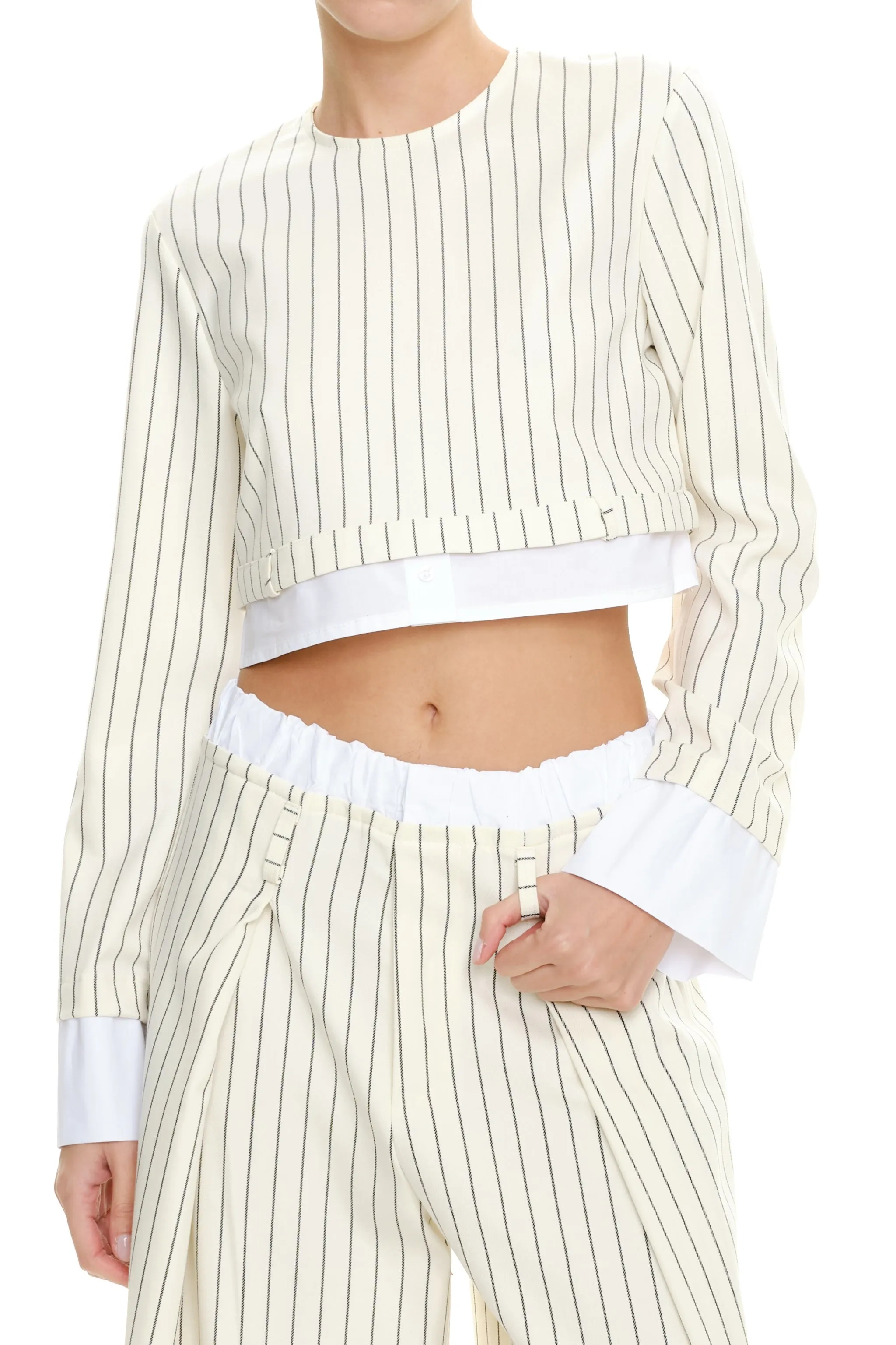 Striped combined crop top